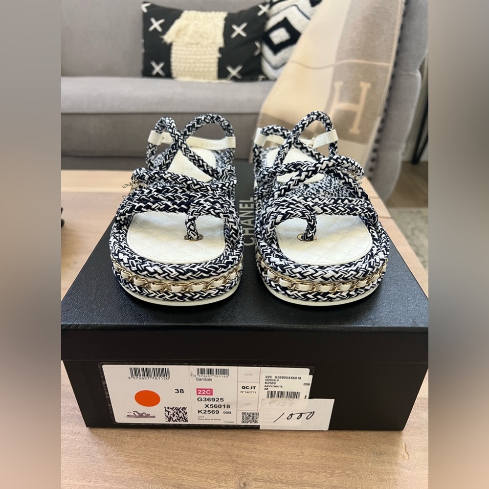 Chanel Seabreeze Rope Sandals, Size 38